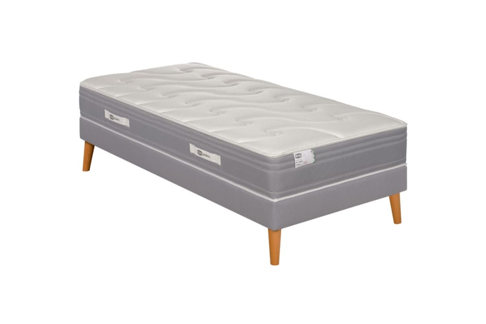 Ensemble 90x190 Matelas ressorts ensachés mi-ferme H25 + sommier