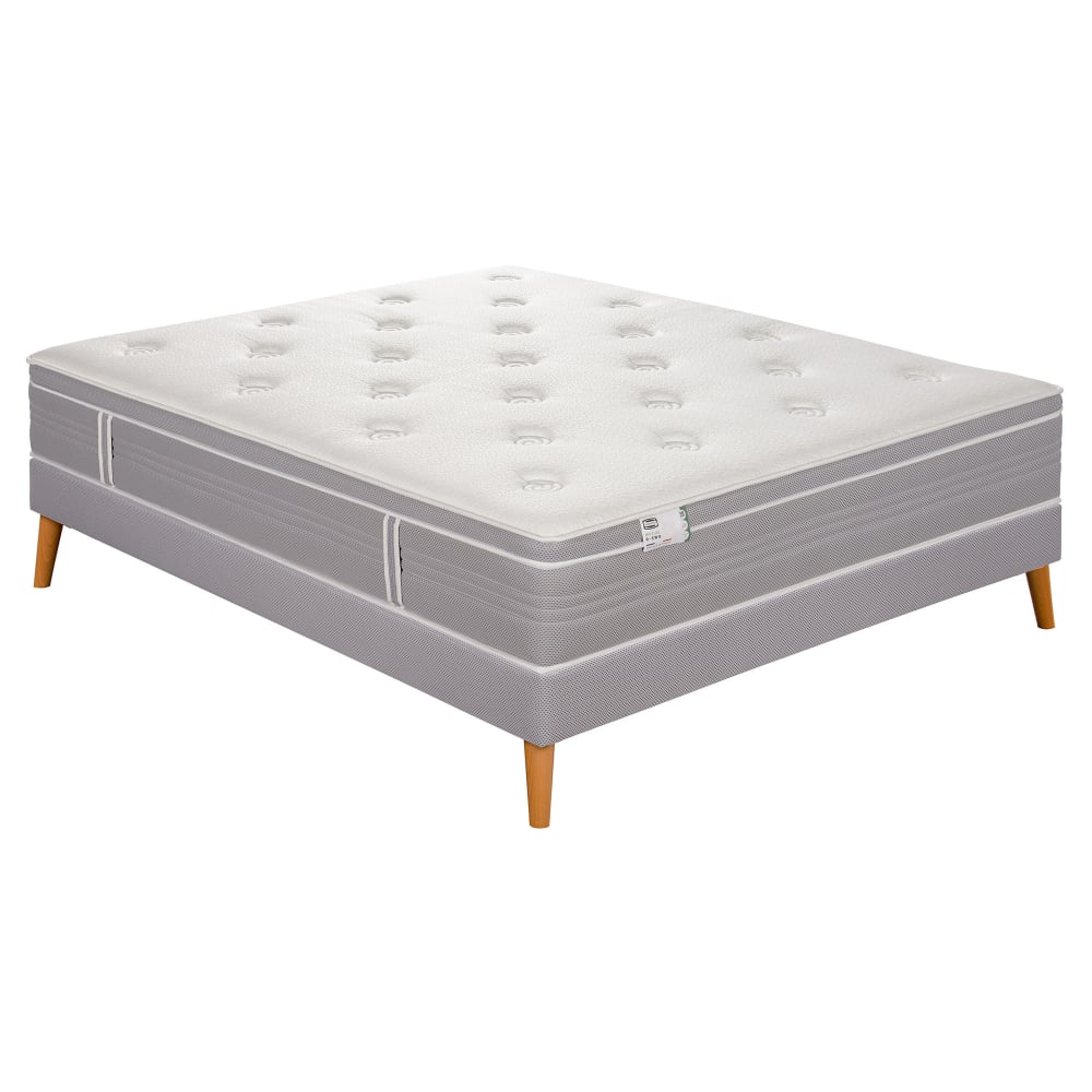 Ensemble 160x200 Matelas ressorts ensachés ferme H30 + sommier
