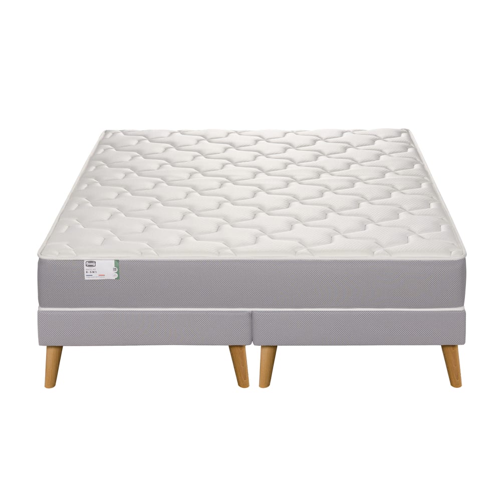 Ensemble 160x200 Matelas ressorts ensachés ferme H22 + 2 sommiers