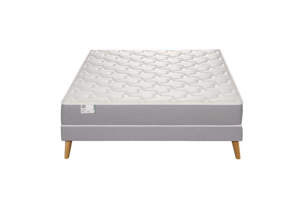 Ensemble 140x190 Matelas ressorts ensachés ferme H22 + sommier