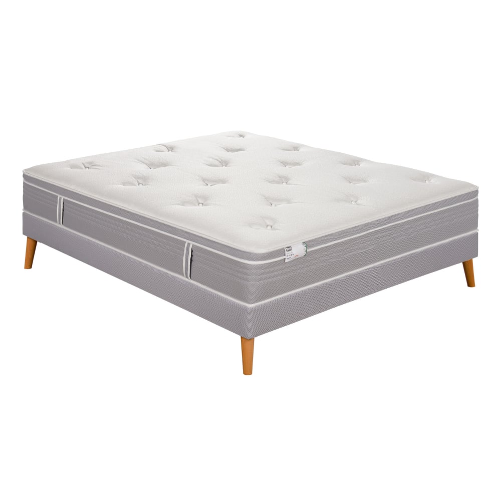 Ensemble 160x200 Matelas ressorts ensachés ferme H27 + sommier