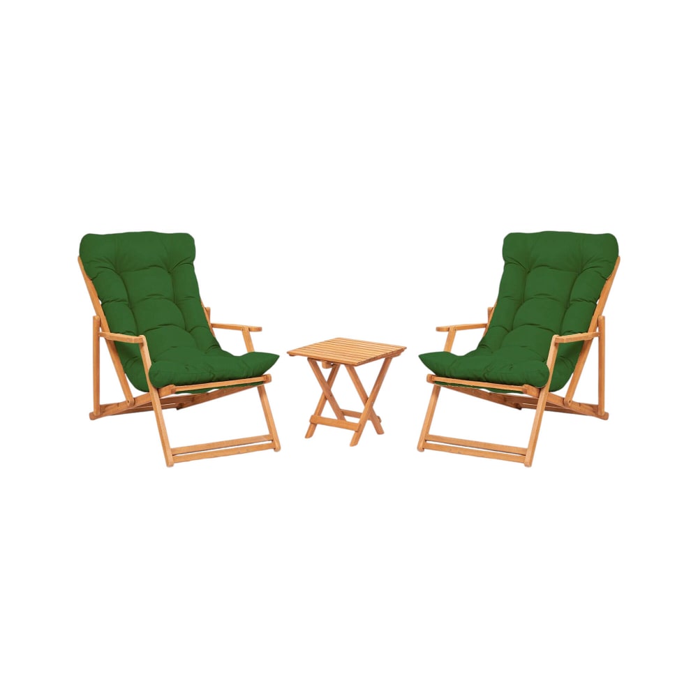 Salon de jardin en bois vert pour 2 personnes