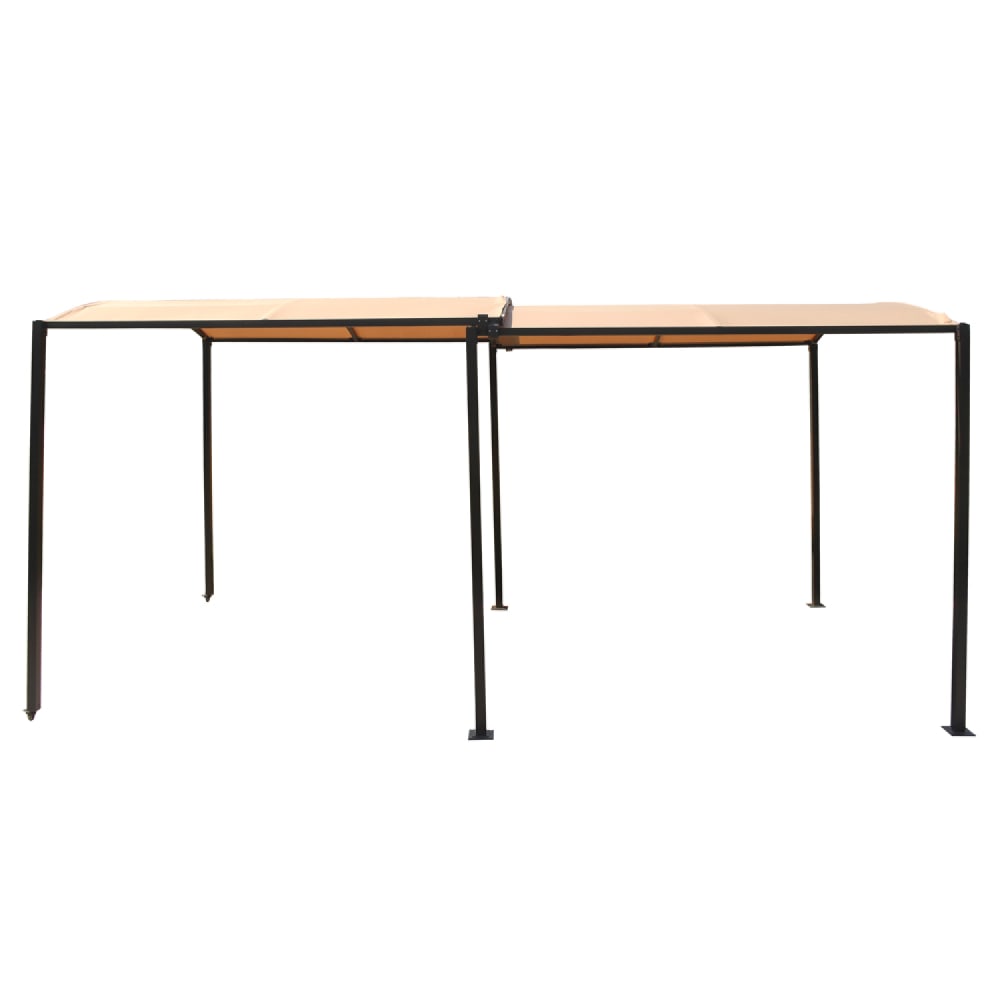 Pergola coulissante extensible et carport 9m² jusqu'à 16m² gris et bei