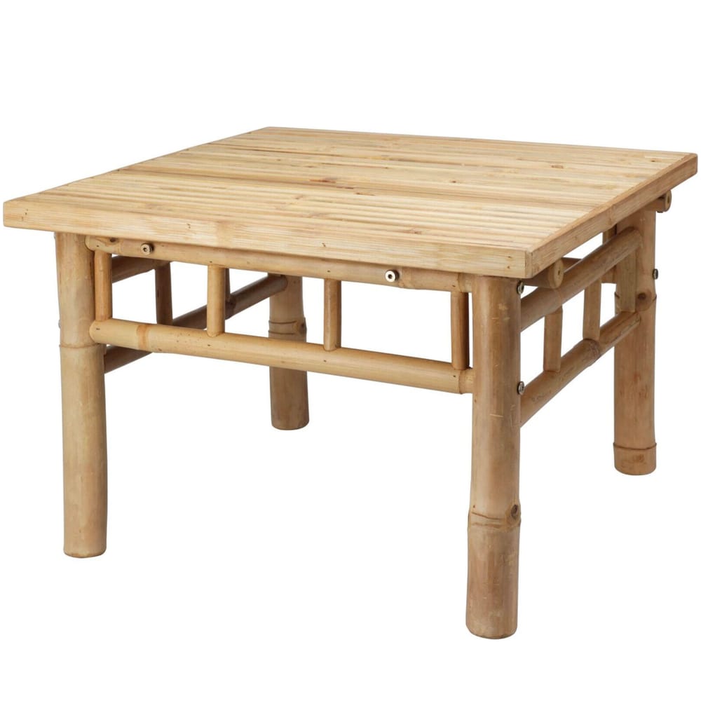 Table basse de jardin en bambou 57x57x38cm
