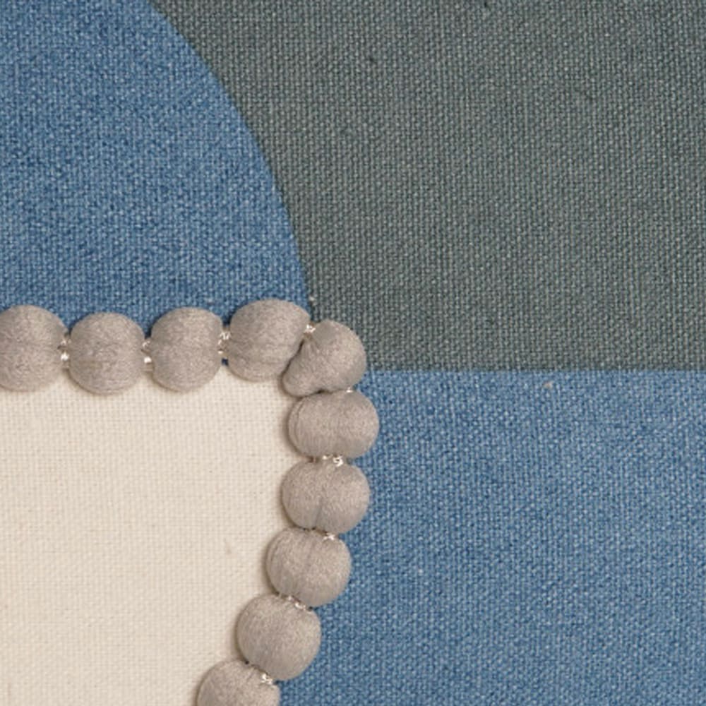 Coussin coton gris et bleu 50x10x30cm — vue 4
