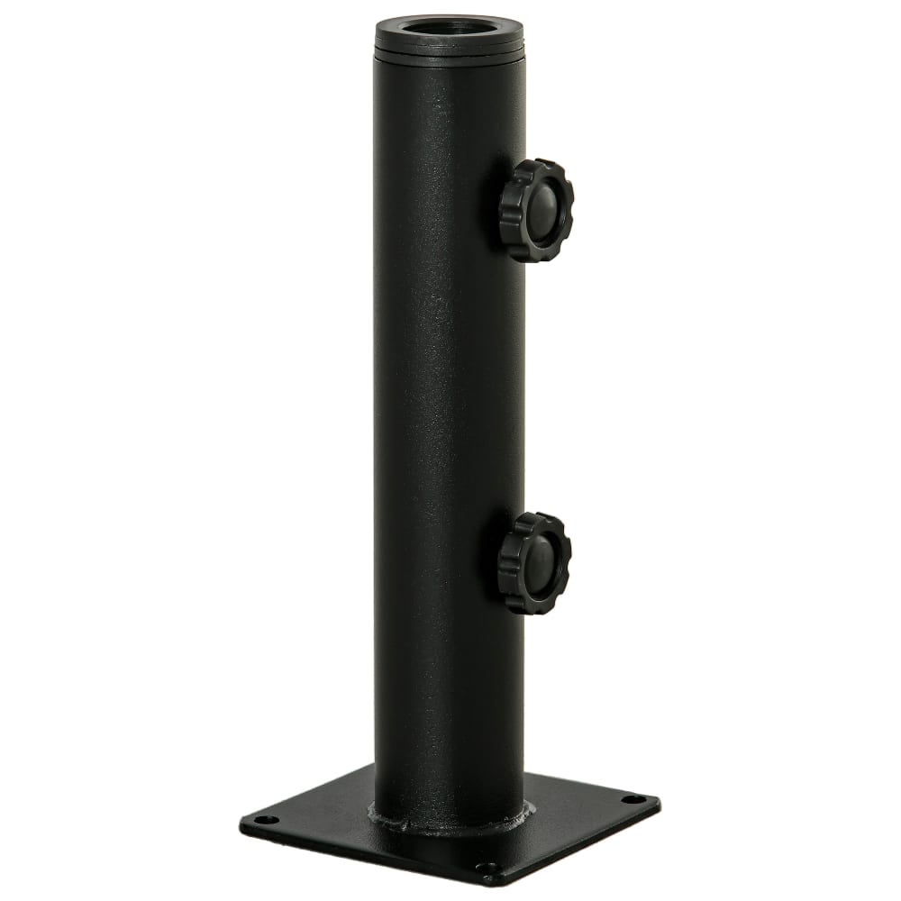 Support de parasol pour ancrage au sol - visserie incluse - acier noir