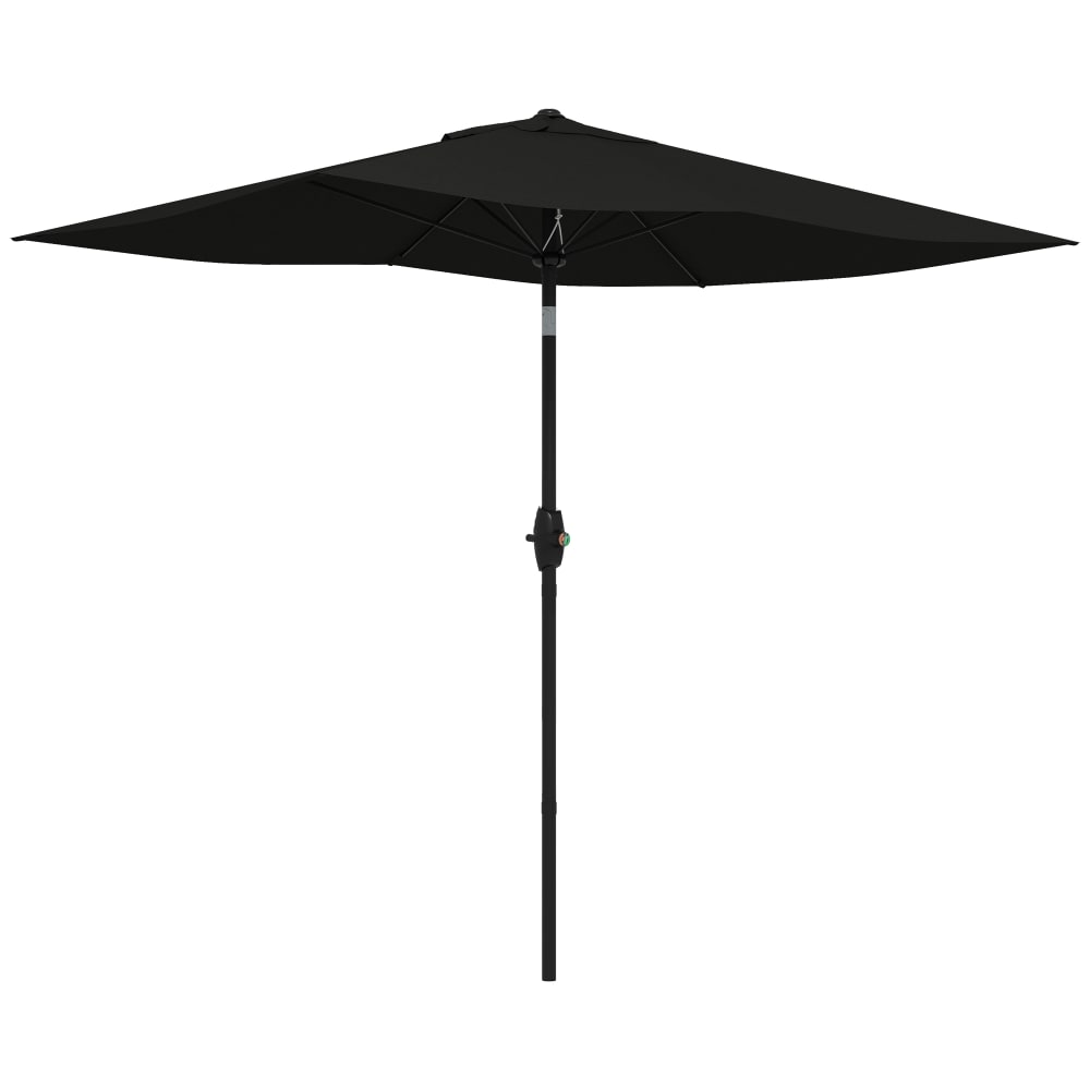 Parasol de jardin rectangulaire inclinable polyester noir