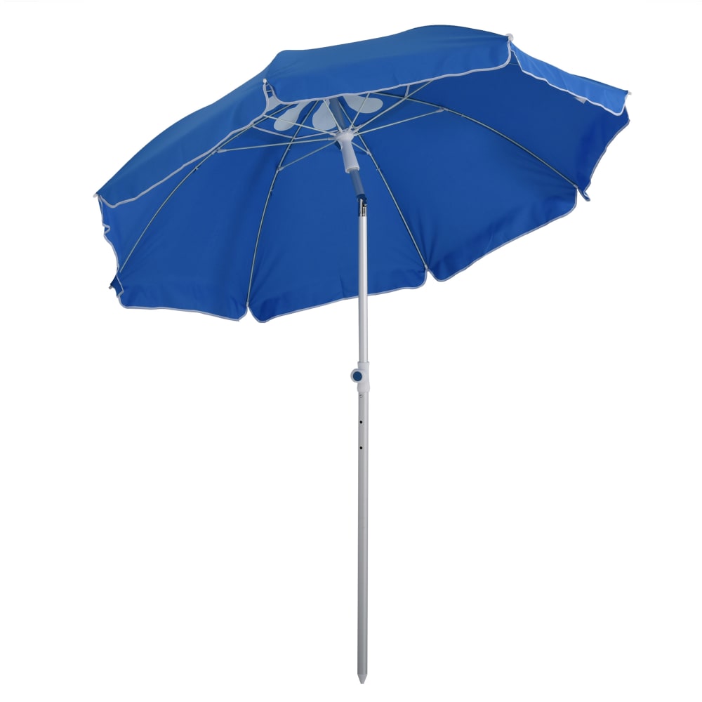Parasol de plage ø 180 cm polyester bleu