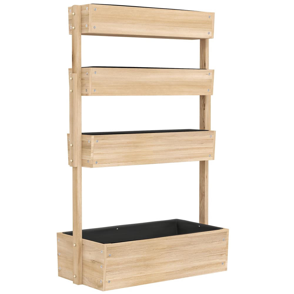 Jardinière surélevée en bois 4 étages trous de drainage bois naturel
