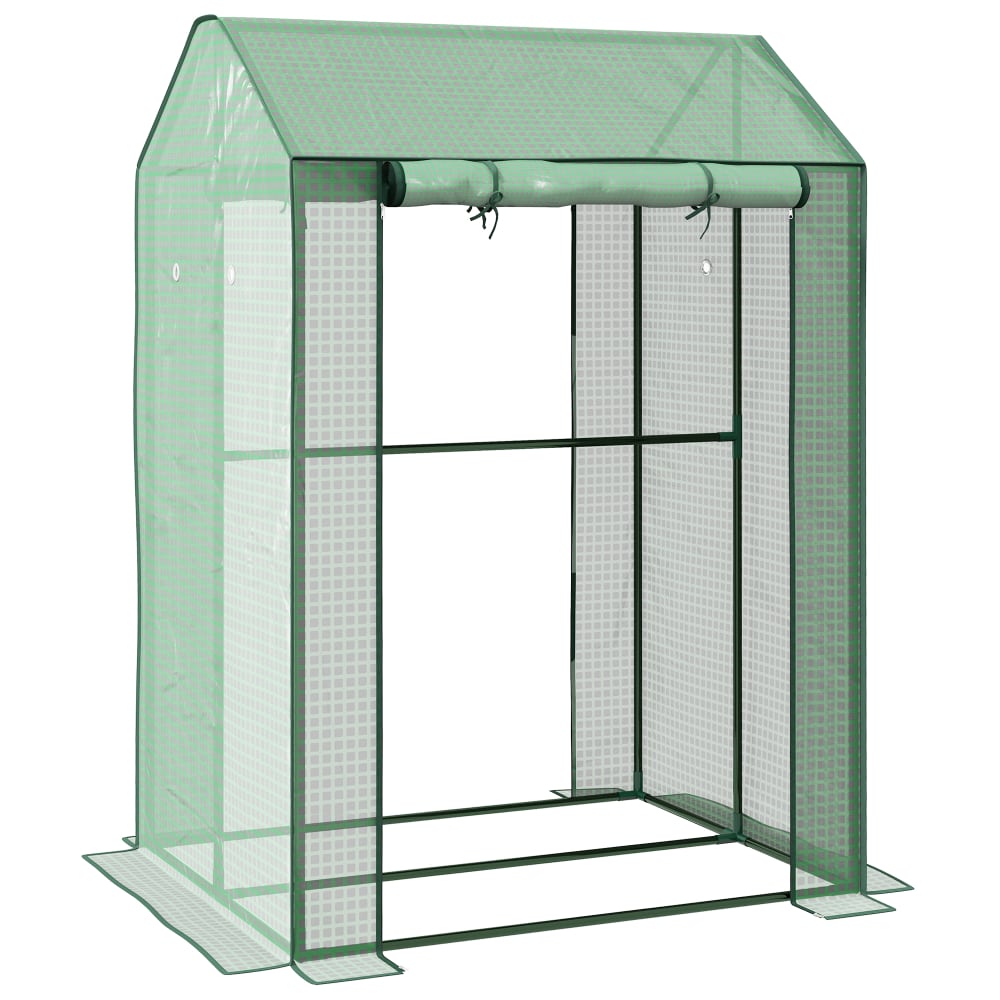 Serre de jardin bâche renforcée 135 g/m² acier vert