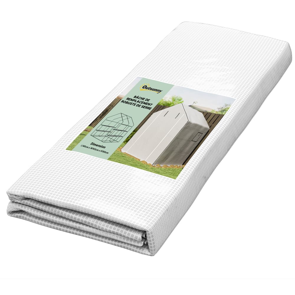Bâche de remplacement pour serre anti-uv fenêtre et porte film blanc