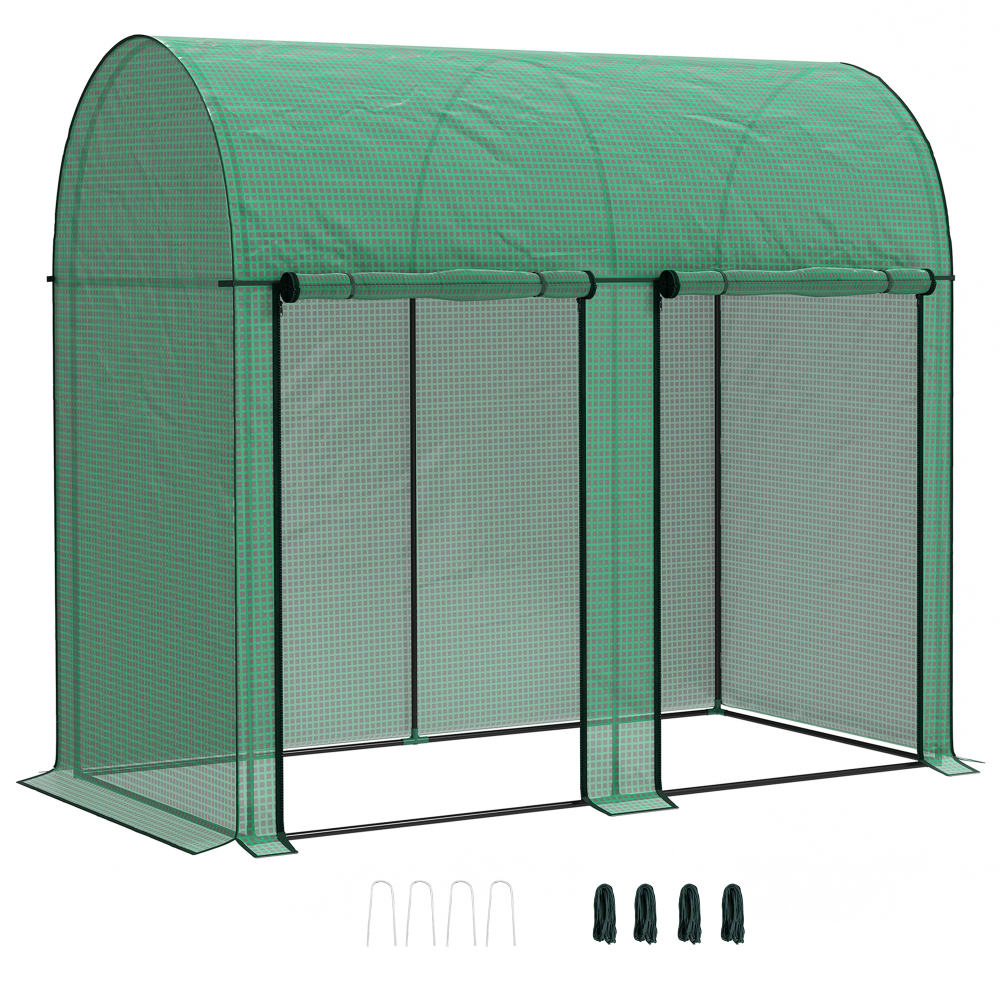 Serre de jardin bâche renforcée 140 g/m² acier vert