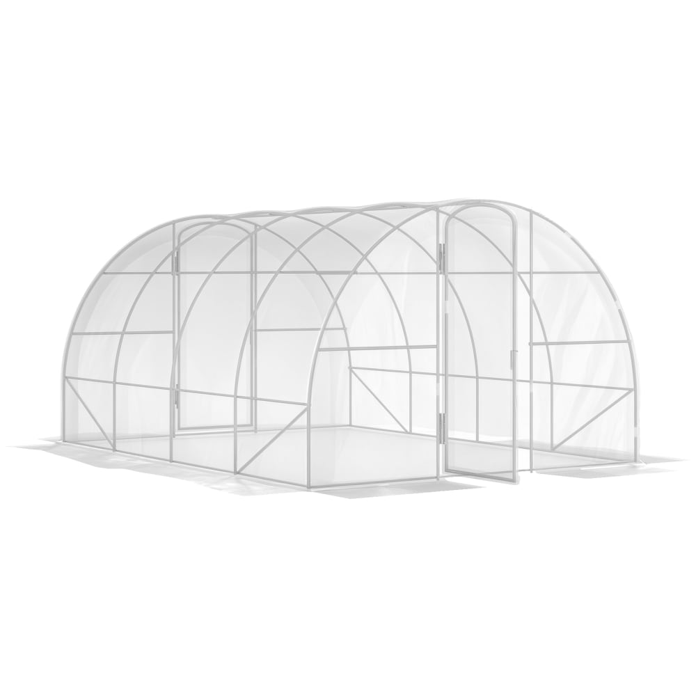 Serre tunnel 12 m² 2 portes acier galvanisé PE transparent