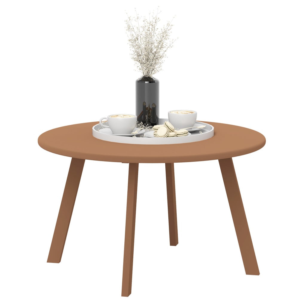 Table basse ronde avec patins antidérapants cadre en métal orange
