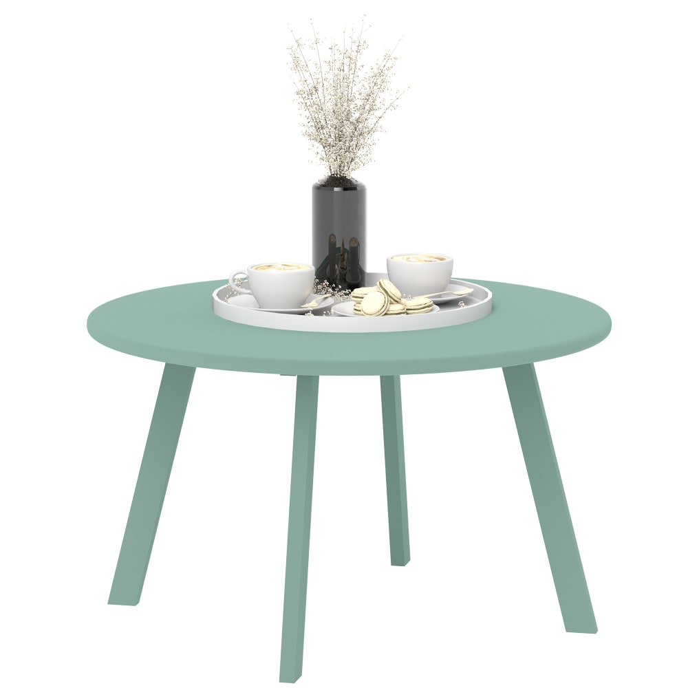 Table basse ronde d'appoint métal vert