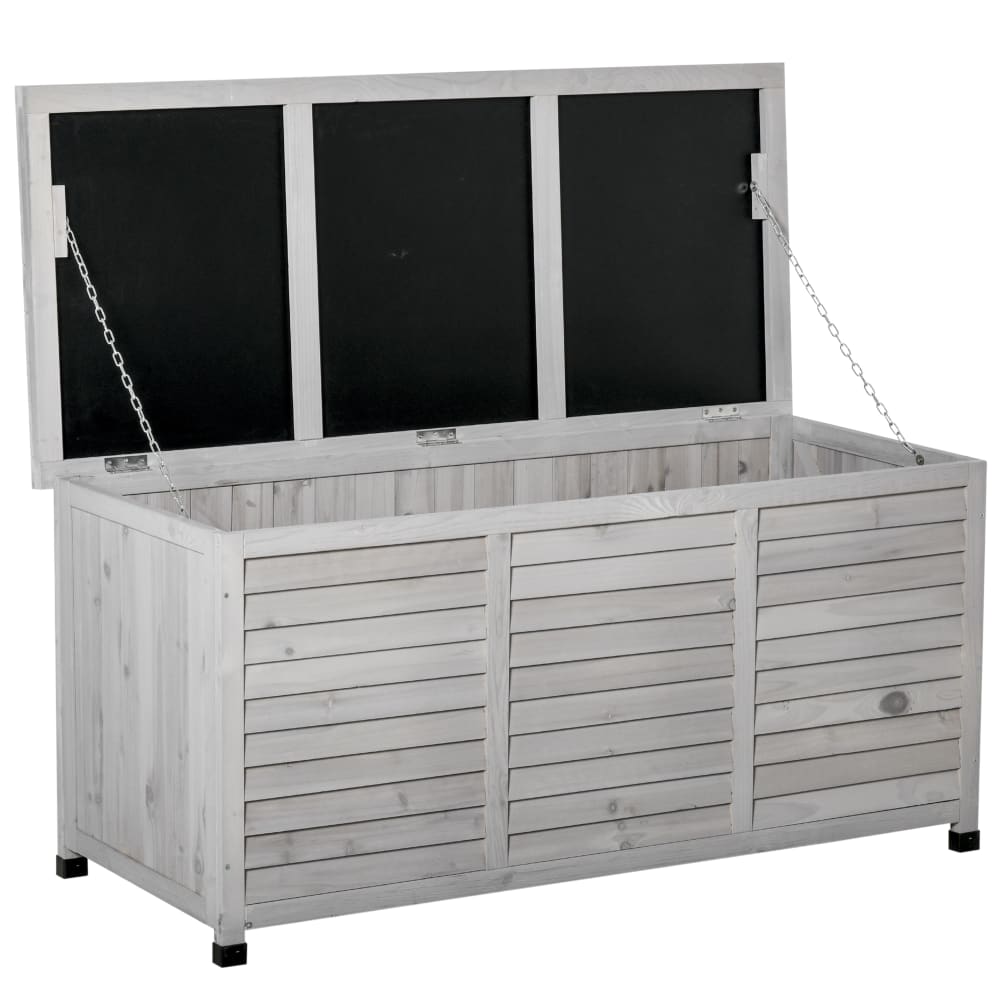 Coffre de rangement extérieur 283l bois gris