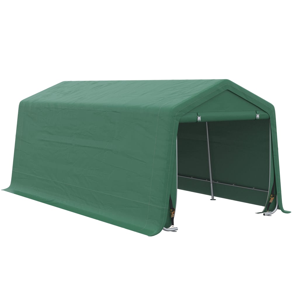 Carport 6x3m acier galvanisé et pe haute densité vert