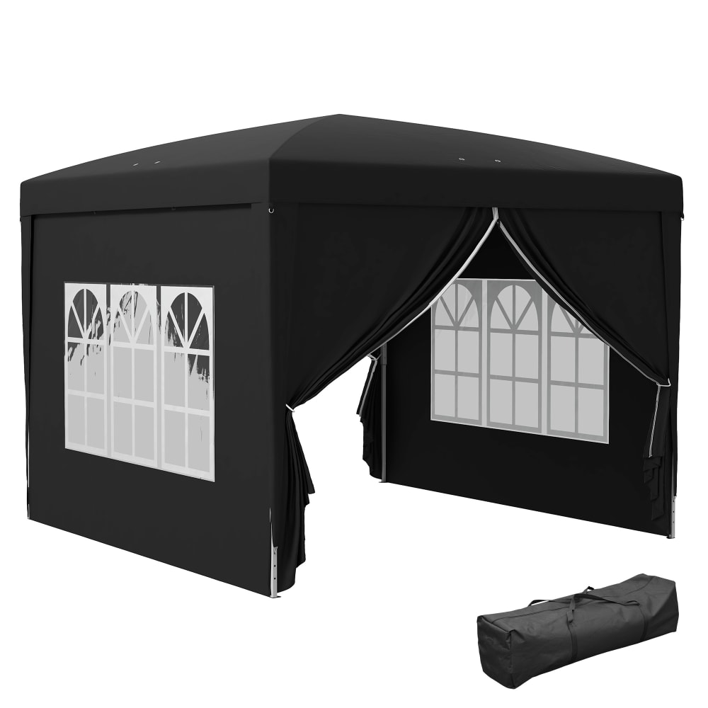 Tente de réception barnum pliant 4 parois amovibles noir