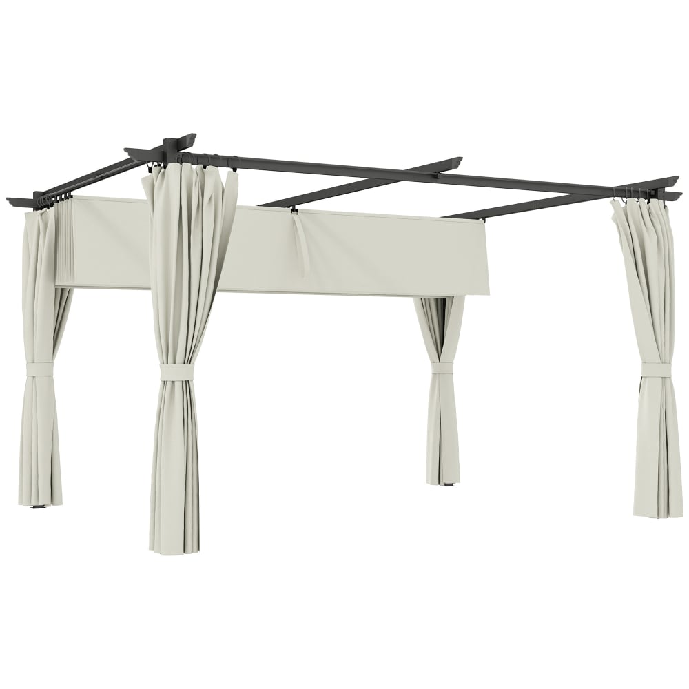 Pergola 3x4m coulissante polyester crème