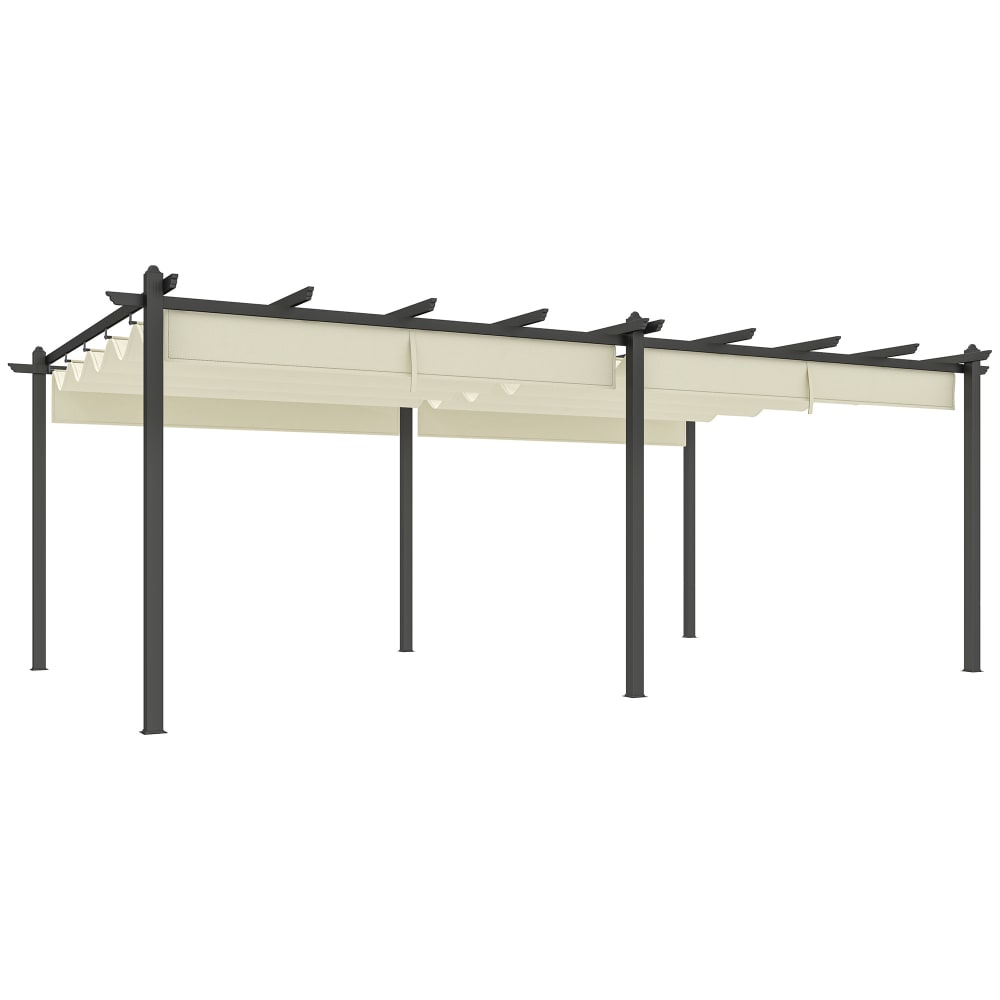 Pergola coulissante 35x6m aluminium beige