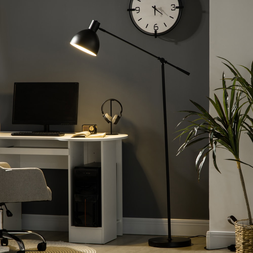 Lampadaire sur pied salon réglable hauteur noir — vue 4