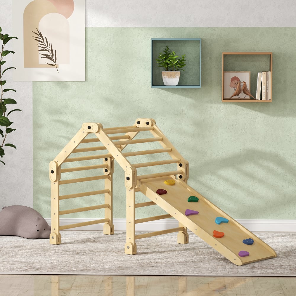 Échelle d'escalade 3 en 1 toboggan rampe pliable multicolore (Aiyaplay) - Image 2