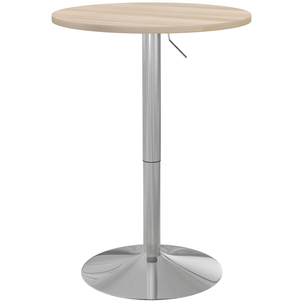 Homcom Höhenverstellbarer Bartisch, Stahl grau & natur Beige Spanplatte