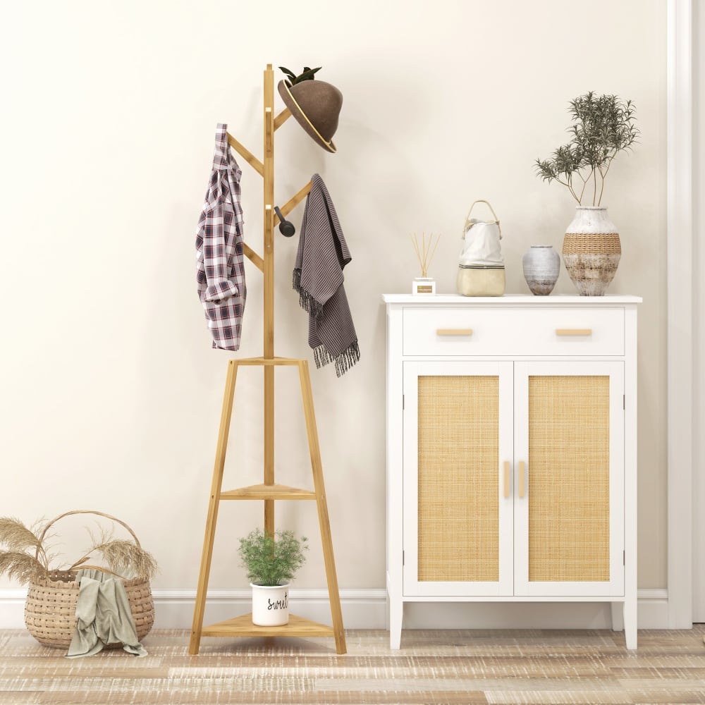 Portemanteau 8 patères bois bambou naturel — vue 3