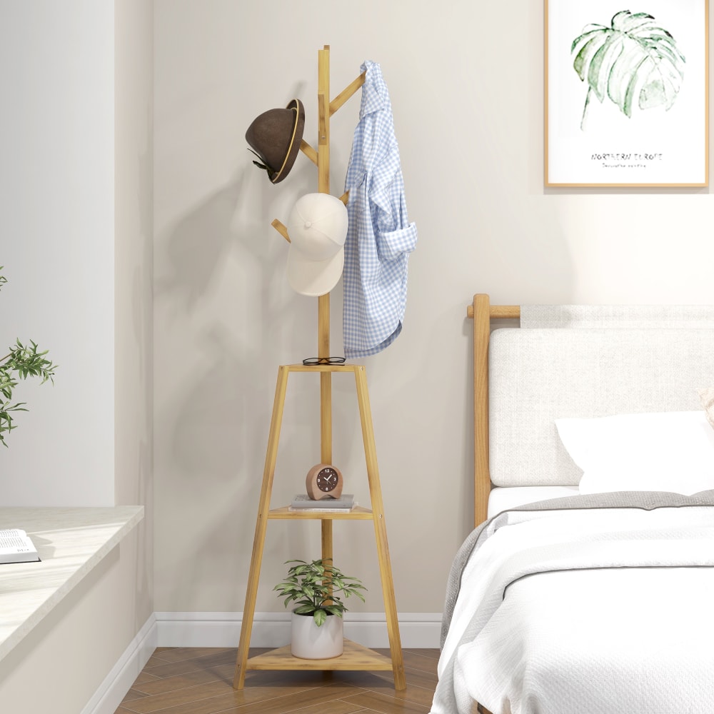Portemanteau 8 patères bois bambou naturel — vue 4