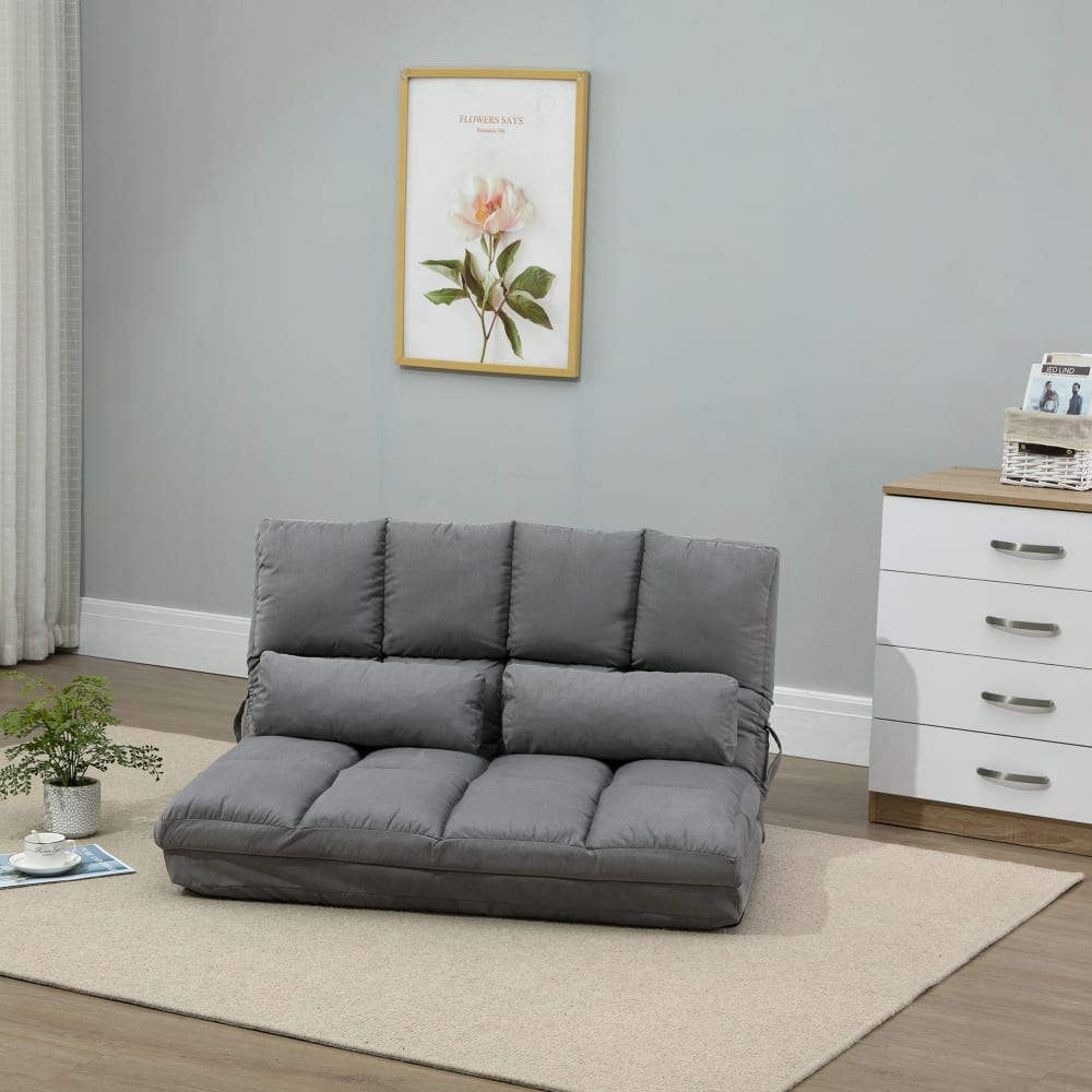 Chauffeuse convertible polyester suédé gris