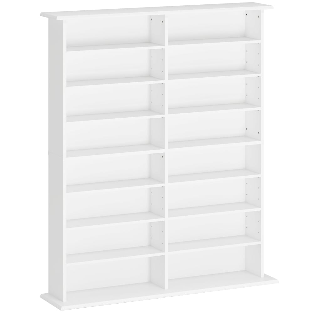 Meuble de rangement multimédia avec 16 compartiments blanc