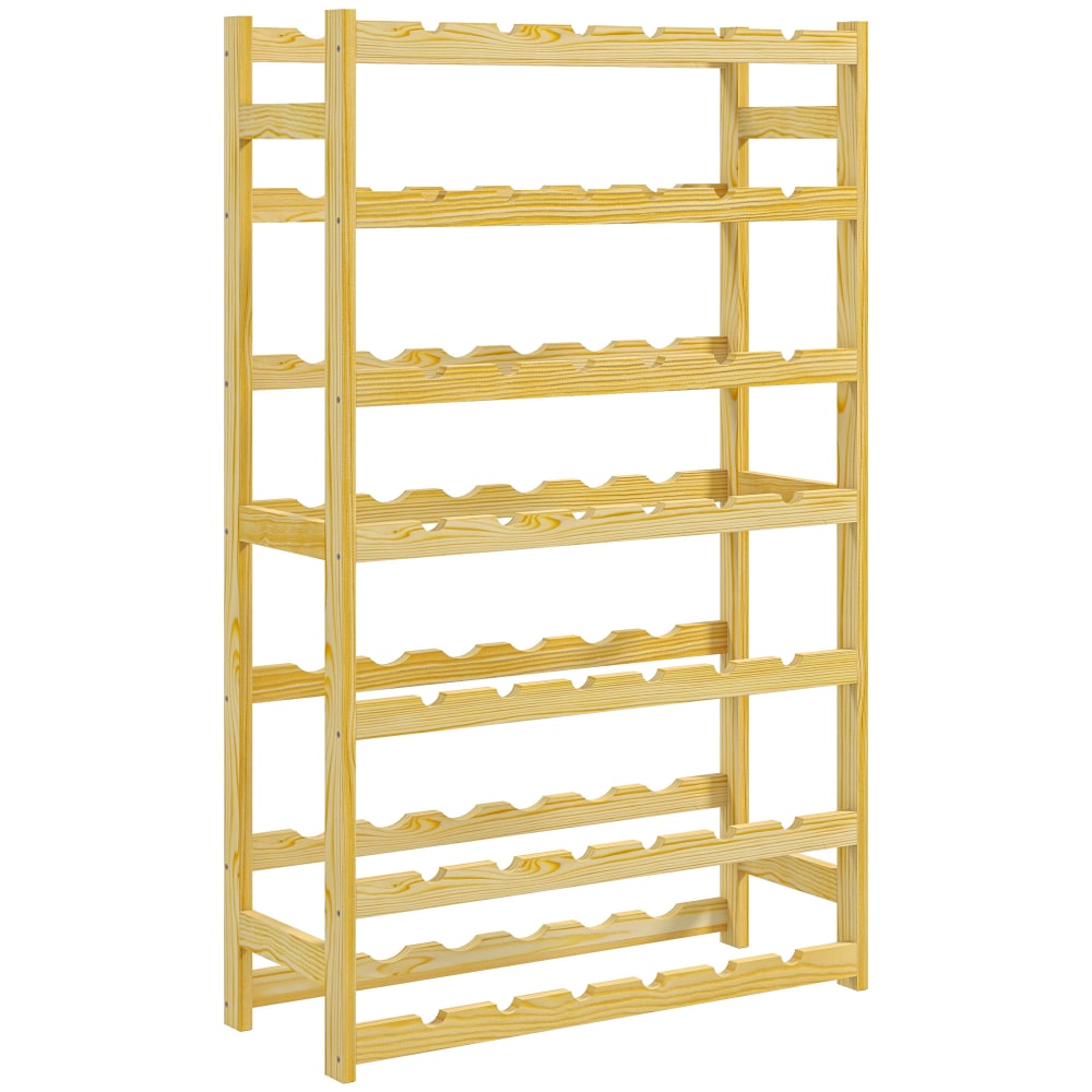 Casier bouteilles vin 7 niveaux bois naturel