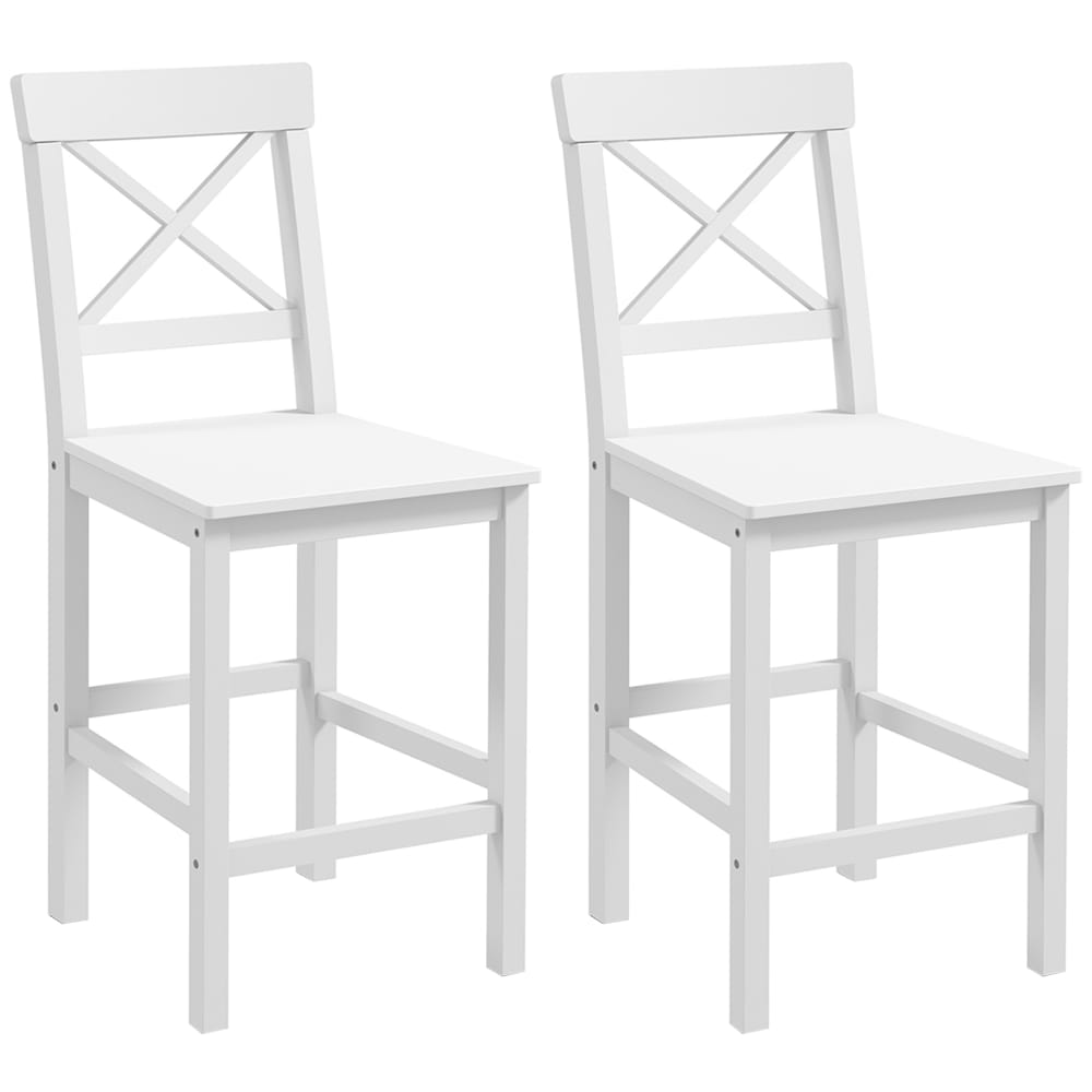 Chaises de bar avec repose-pieds - bois