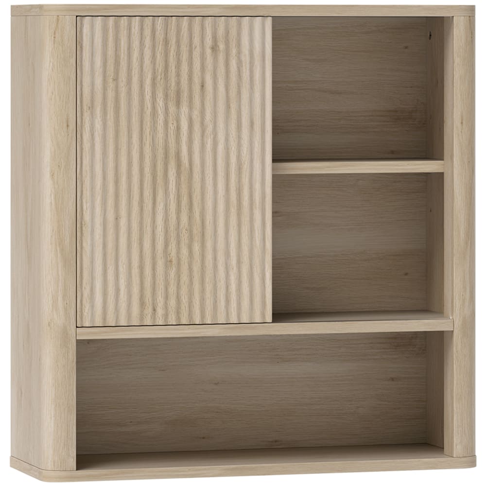 Homcom Wandschrank Schiebetür Naturholz Beige Spanplatte