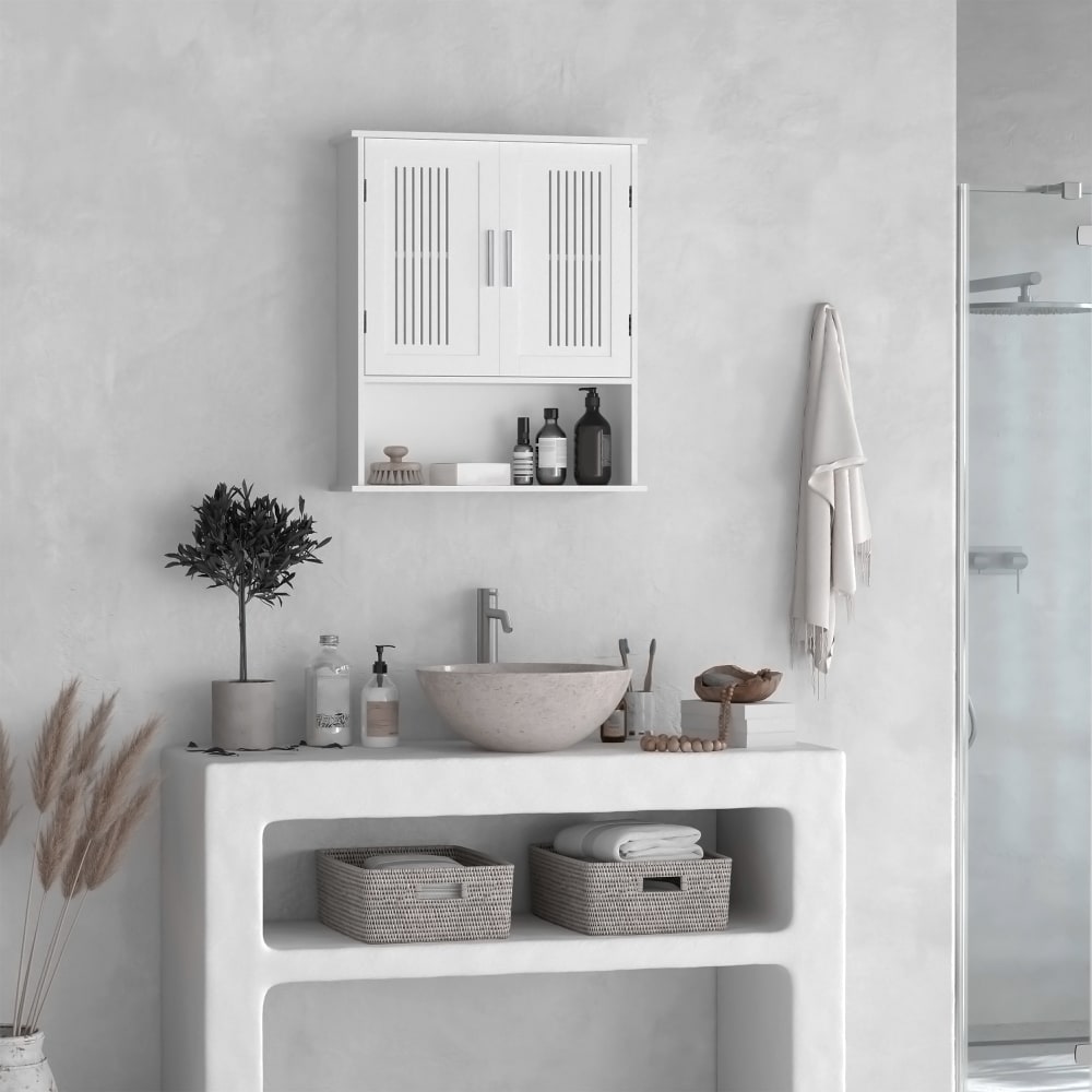 Badezimmer-Wandschrank, Doppeltür, Weiß - Maisons Du Monde
