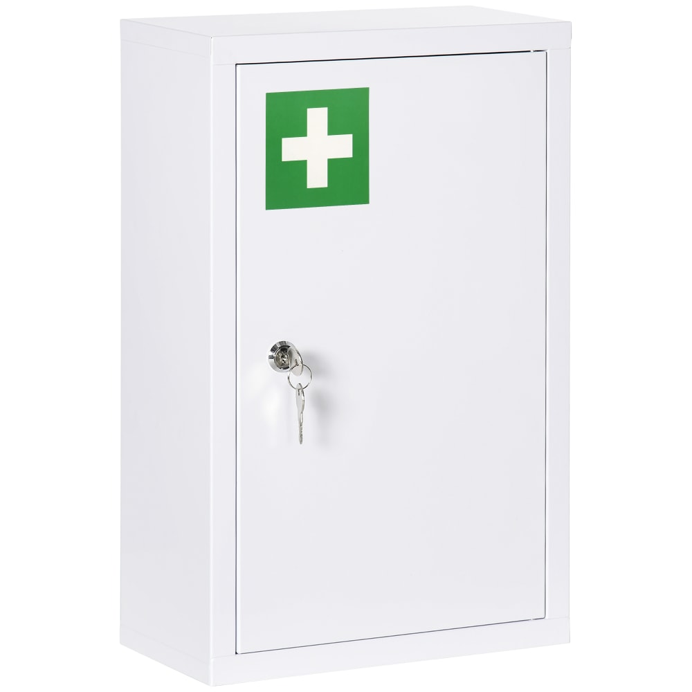 Armoire à pharmacie murale à 3 niveaux en acier blanc