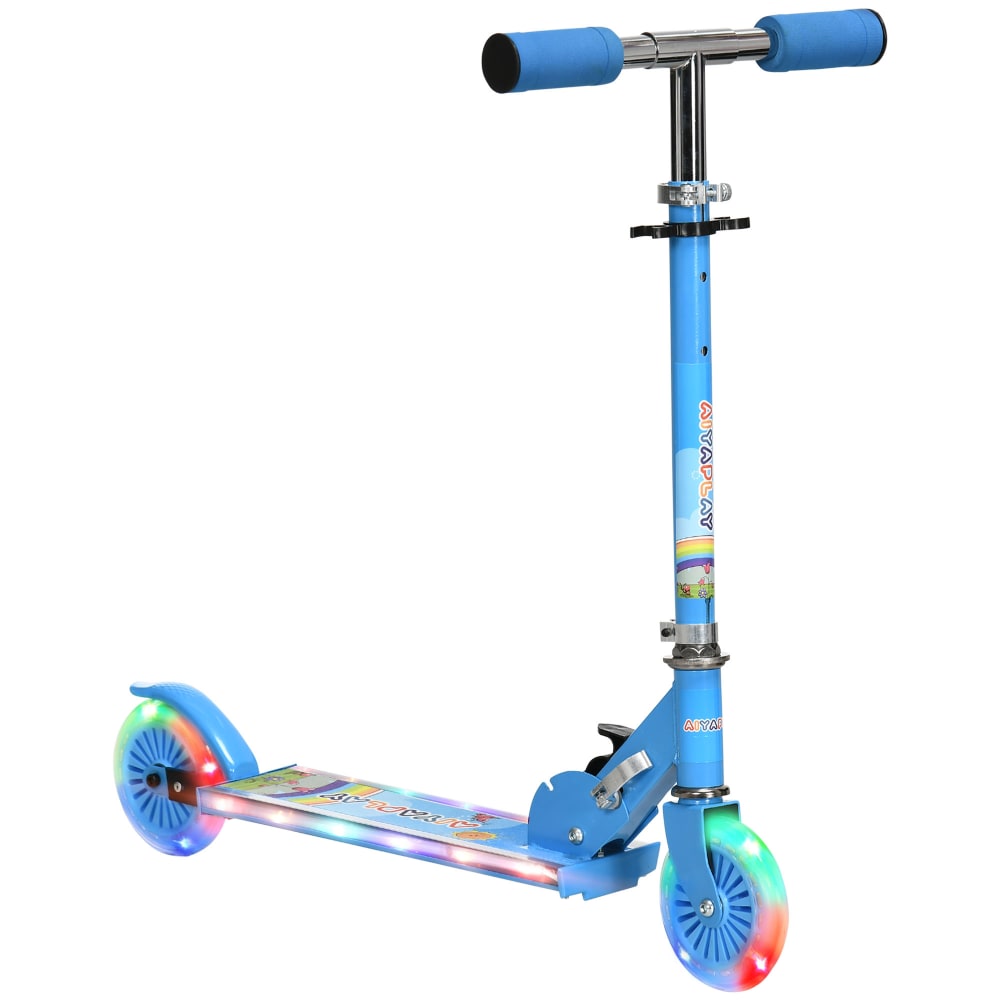 Trottinette pliable roues repose-pied led frein guidon réglable Trottinette pliable roues repose-pied led frein guidon réglable