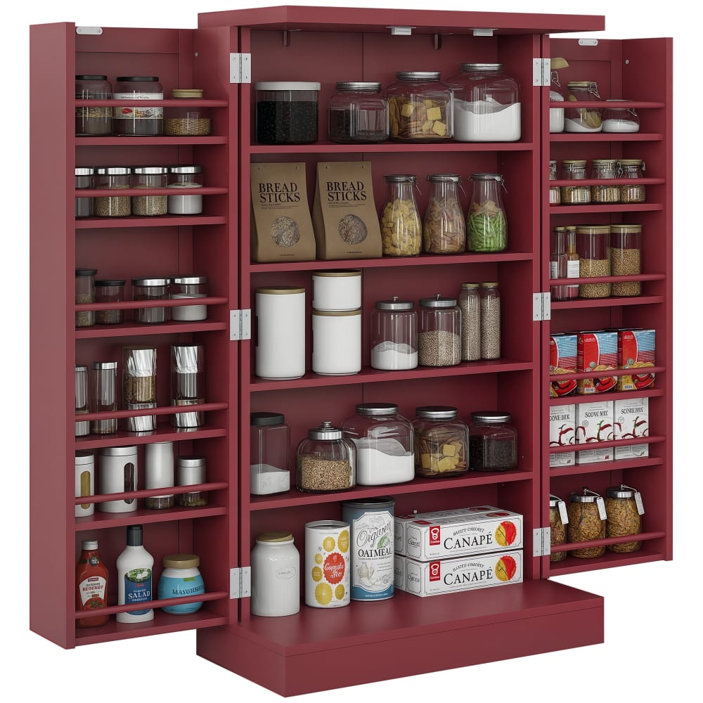 Armoire de cuisine buffet vaisselier moderne rouge