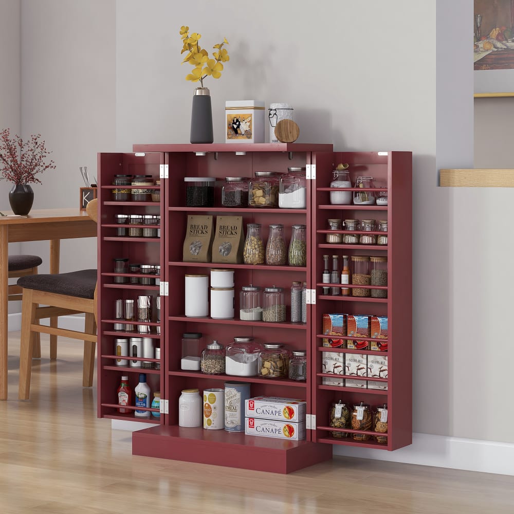 Armoire de cuisine buffet vaisselier moderne rouge