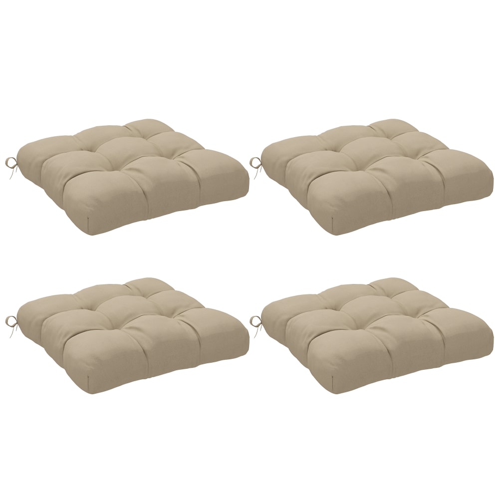Coussins de chaise jardin capitonnés polyester kaki