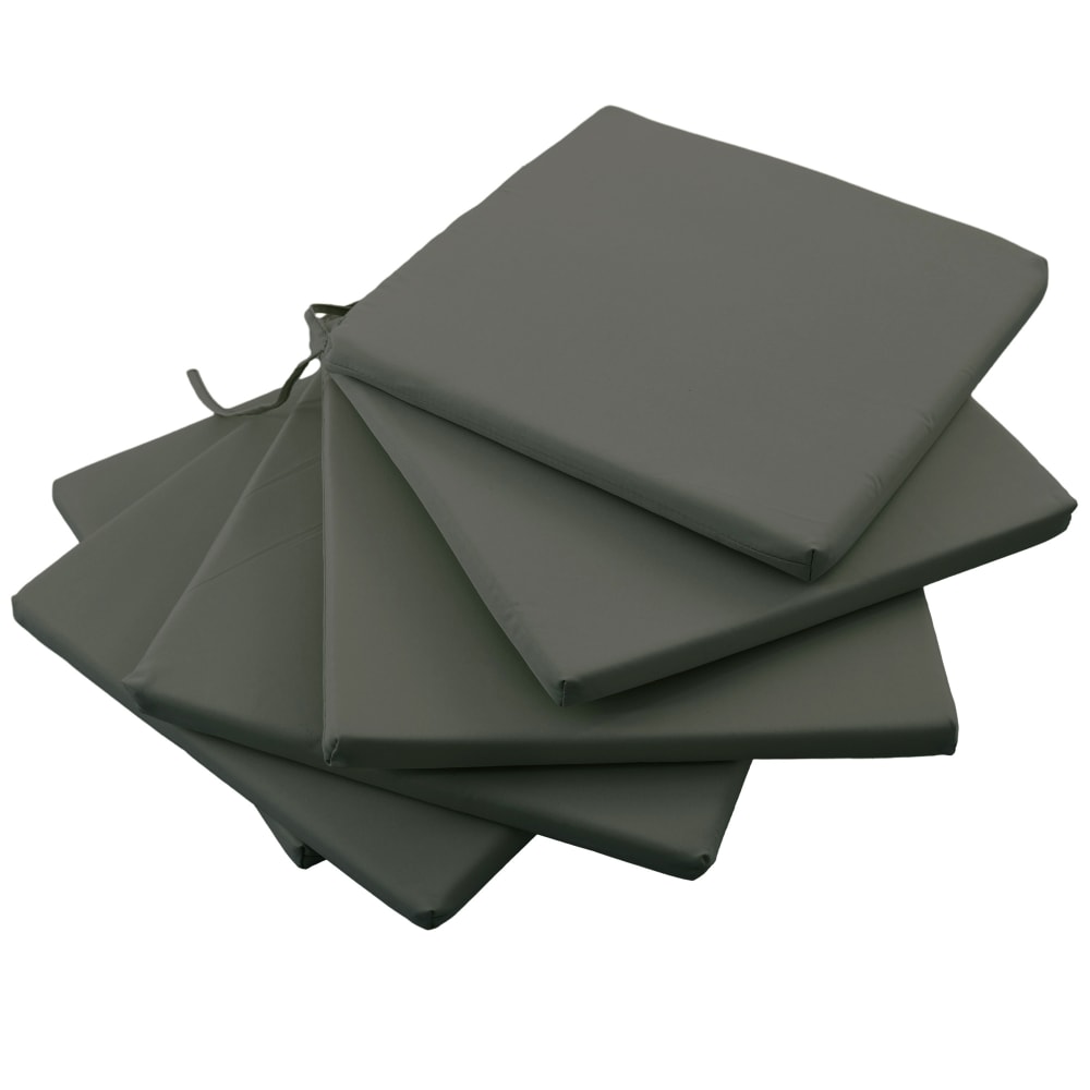 Coussin chaise extérieur rembourrage 3 cm polyester gris foncé