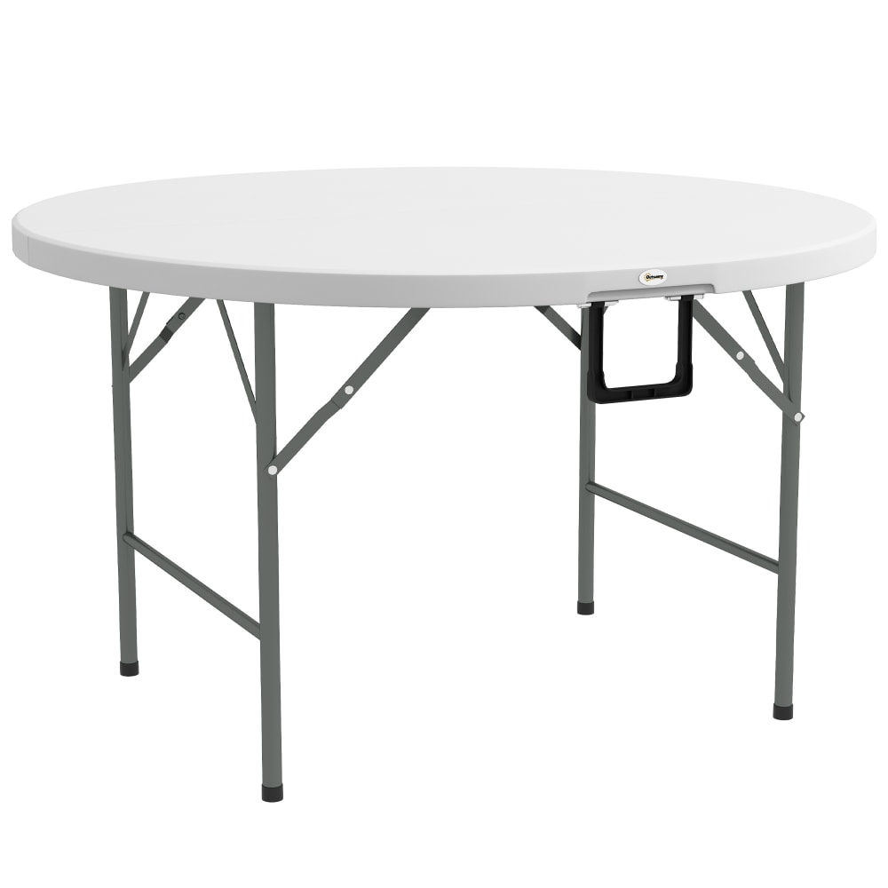 Table ronde de jardin pliante ø122 cm métal et hdpe