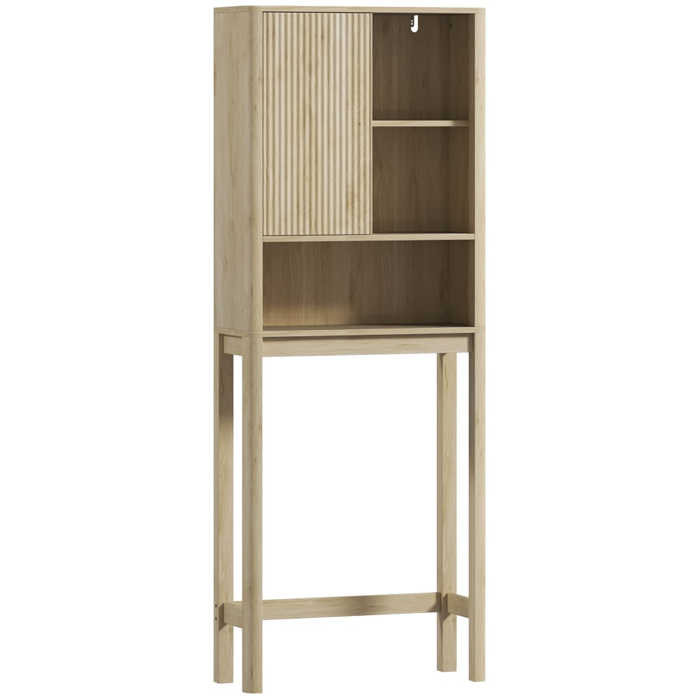 meuble wc porte coulissante - bois naturel
