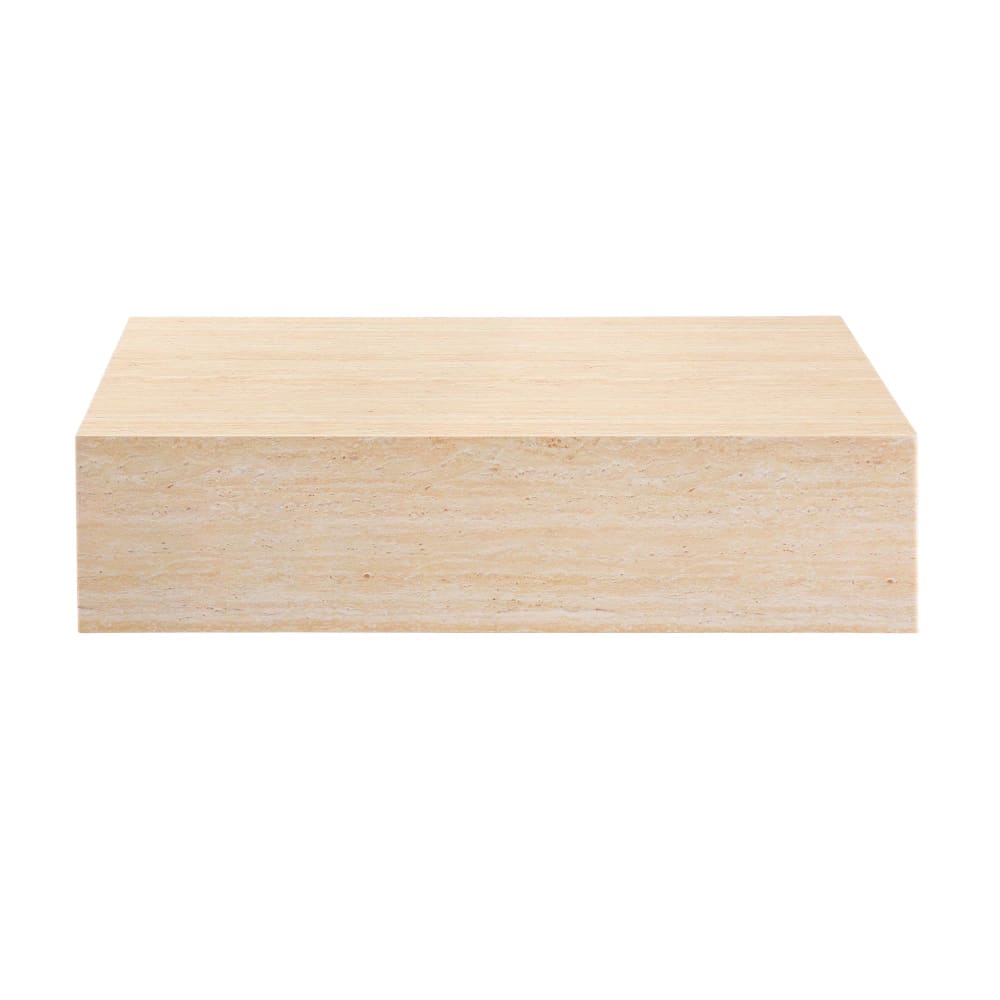 Table basse rectangulaire marbre d'ingénierie couleur travertin