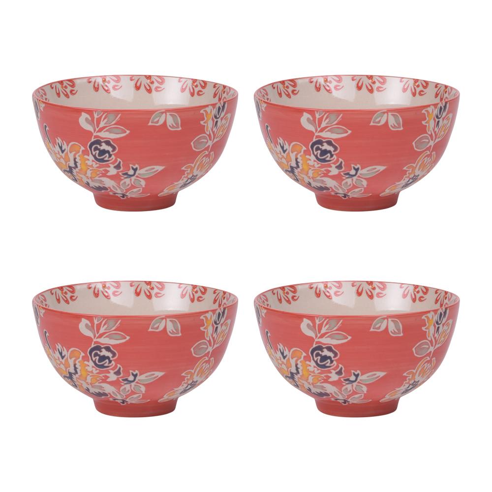 Coffret de 4 coupelles   11 cm rouges en grès