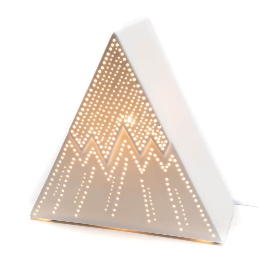 Lampe montagne blanc en porcelaine
