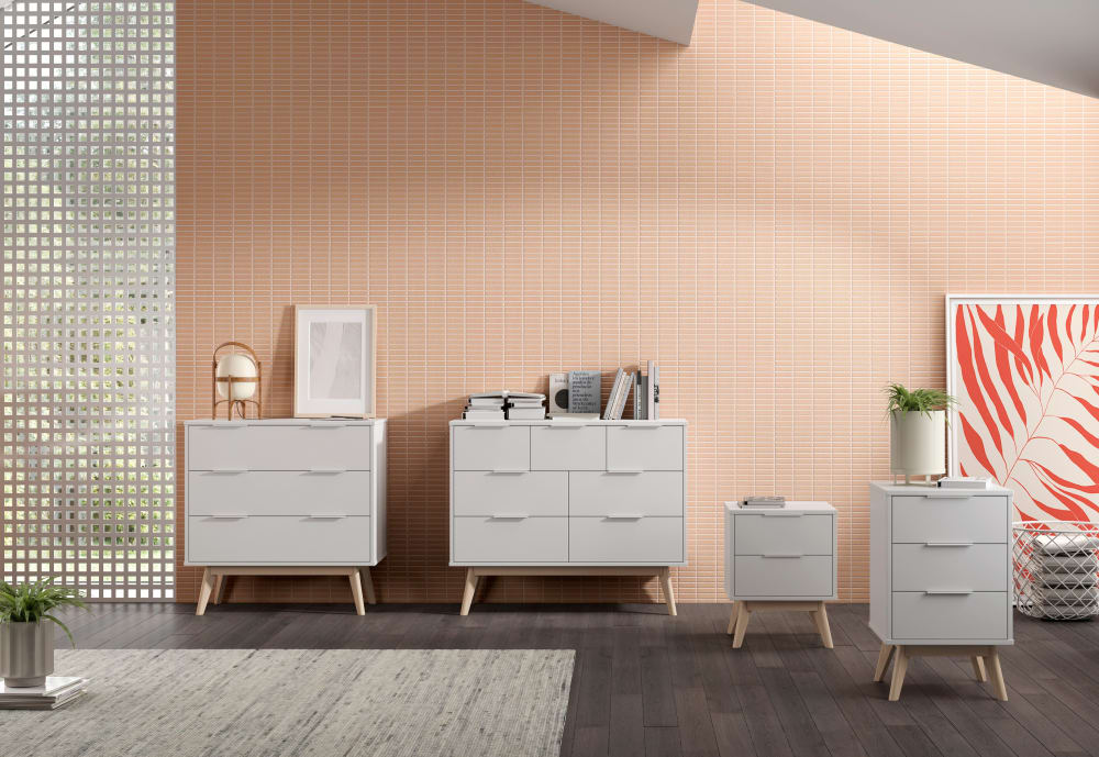 Table de chevet avec 2 tiroirs 40x53 cm