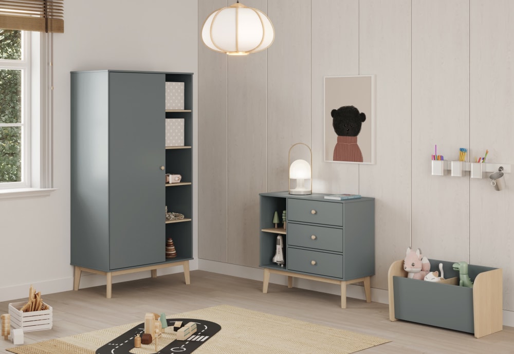 Armoire avec 1 porte et 4 étagères 90x181 cm