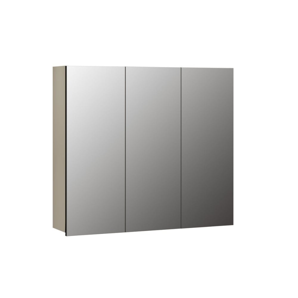 Calicosy Badezimmerschrank mit Spiegel und 3 Türen L90 cm - Grau style modern Grau Spanplatte