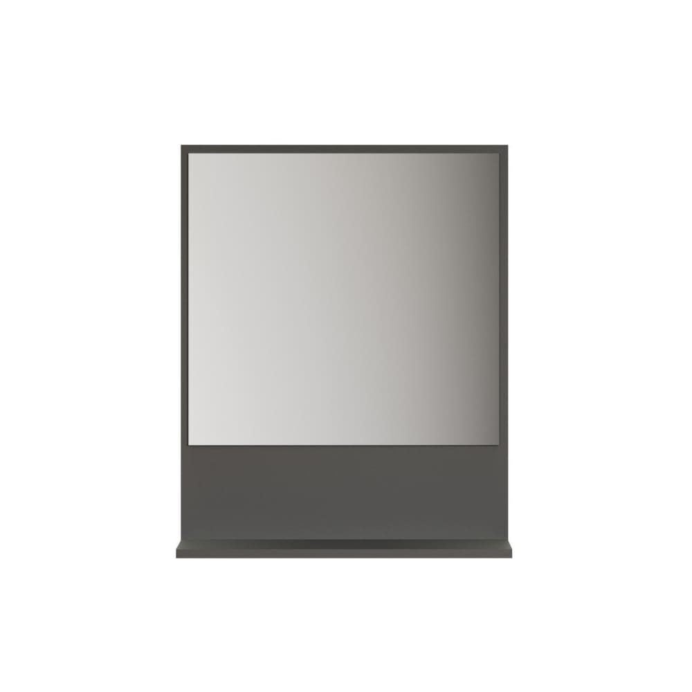 Miroir mural avec 1 tablette L60 cm - Gris Anthracite